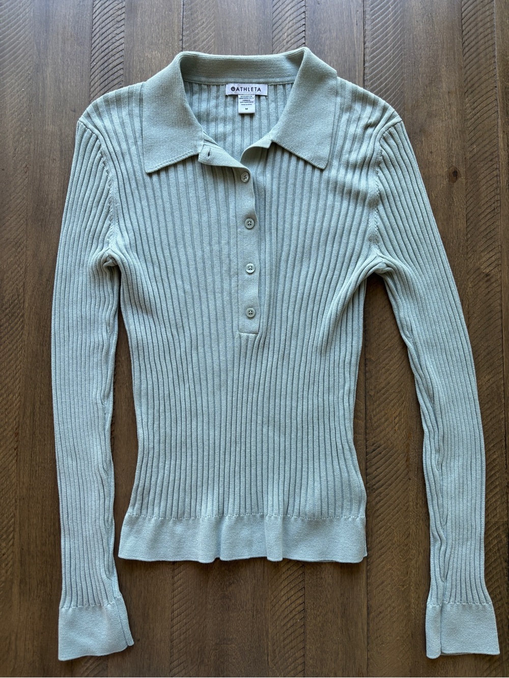 Athleta Long-Sleeve Ribbed Lightweight Sweater in Sage Green